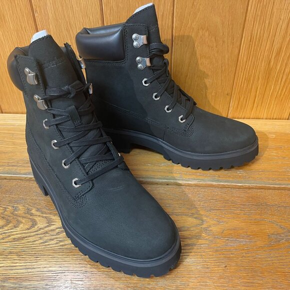 TIMBERLAND WOMEN'S CARNAB COOL 6 '' INCH BOOT BLACK NUBUCK A5NYY SIZE 9 & 10 - Picture 3 of 10
